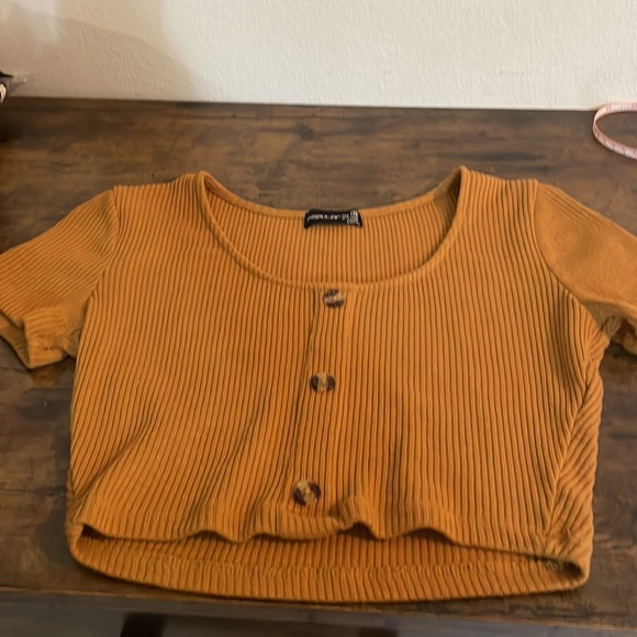 Brown Ribbed Crop Top * Popular 21 * Size Small‎ - Picture 6 of 13